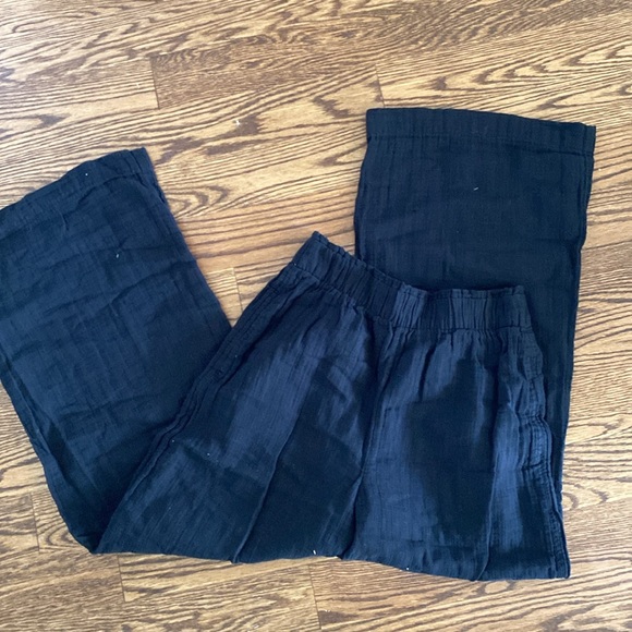 NWT! GAP Black Wide Leg crinkle Gauze gauzy  Crinkle Pants Lightweight small - Picture 8 of 9